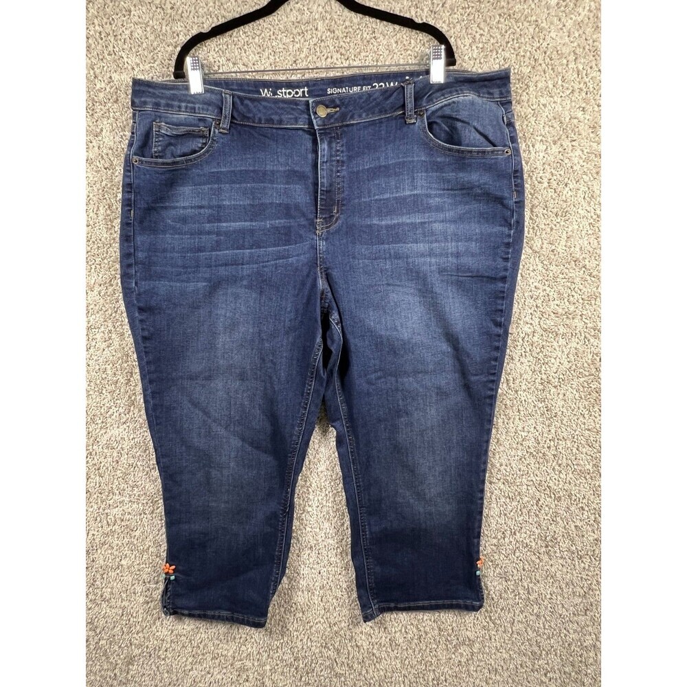Westport Women’s Jeans Size 22 Signature Fit Stretch Blue Denim Capri Pants